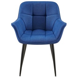 Silla de comedor Roseville en tela azul