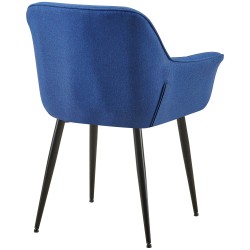 Silla de comedor Roseville en tela azul Silla de comedor Roseville en tela azul