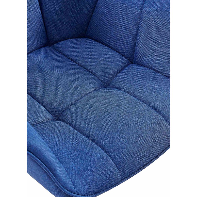 Silla de comedor Roseville en tela azul