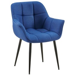 Silla de comedor Roseville en tela azul Silla de comedor Roseville en tela azul