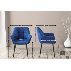 Silla de comedor Roseville en tela azul Silla de comedor Roseville en tela azul