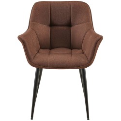 Silla de comedor Roseville en tela marrón