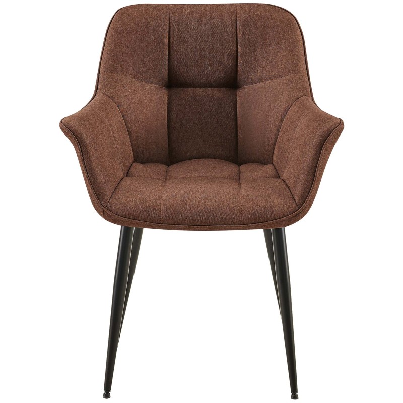 Silla de comedor Roseville en tela marrón Silla de comedor Roseville en tela marrón