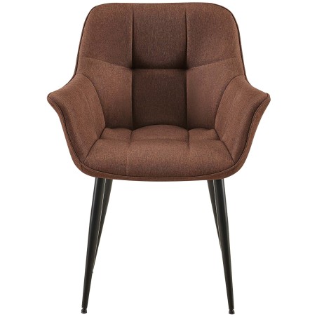 Silla de comedor Roseville en tela marrón