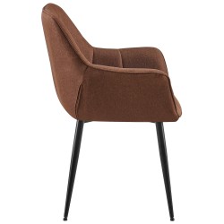 Silla de comedor Roseville en tela marrón Silla de comedor Roseville en tela marrón