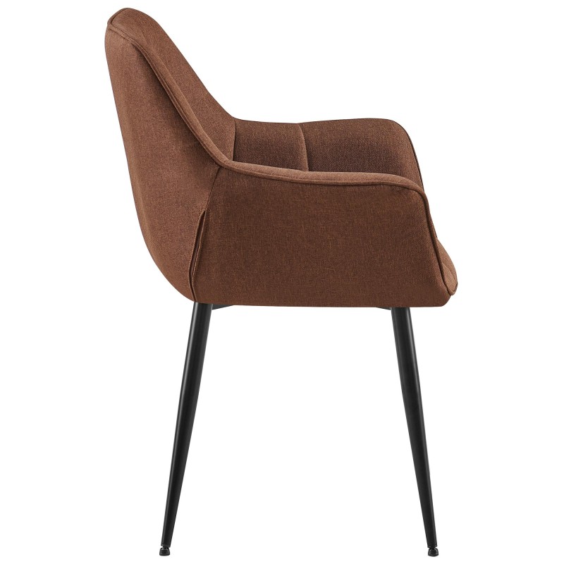 Silla de comedor Roseville en tela marrón