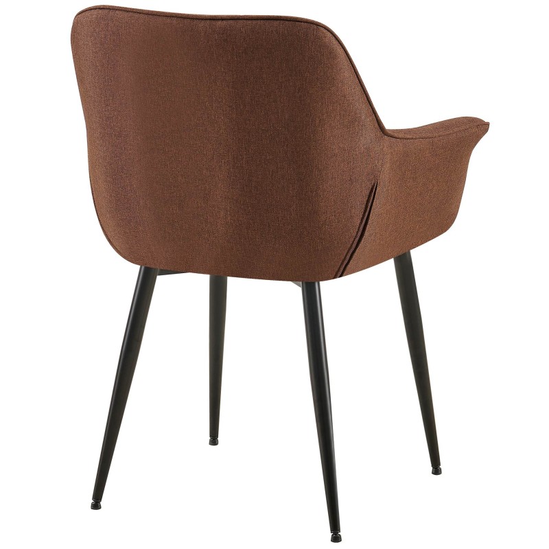 Silla de comedor Roseville en tela marrón
