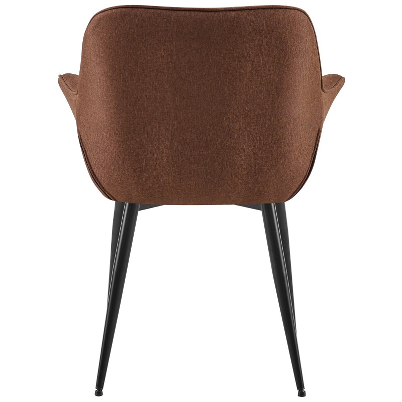 Silla de comedor Roseville en tela marrón