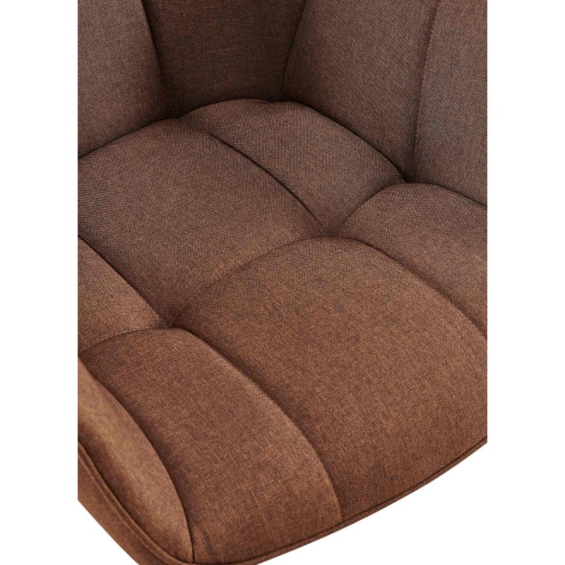 Silla de comedor Roseville en tela marrón