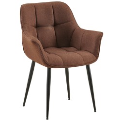 Silla de comedor Roseville en tela marrón Silla de comedor Roseville en tela marrón
