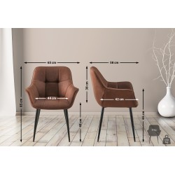 Silla de comedor Roseville en tela marrón Silla de comedor Roseville en tela marrón