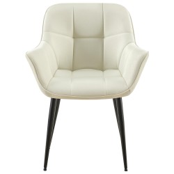 Silla de comedor Roseville en tela color crema