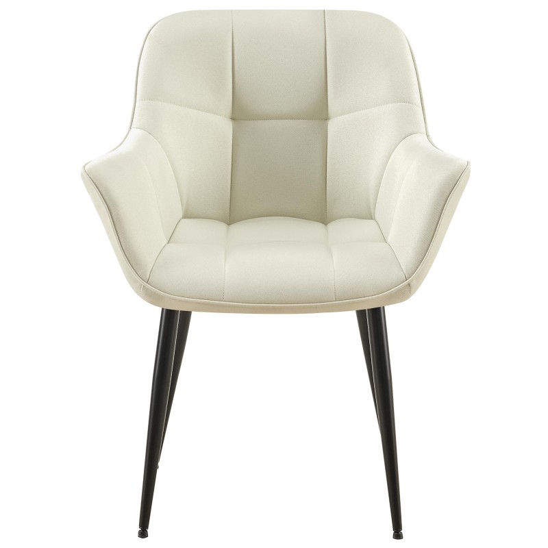 Silla de comedor Roseville en tela color crema Silla de comedor Roseville en tela color crema