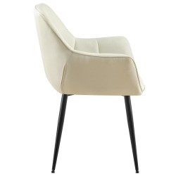 Silla de comedor Roseville en tela color crema Silla de comedor Roseville en tela color crema