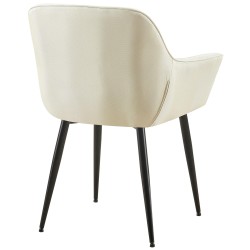 Silla de comedor Roseville en tela color crema Silla de comedor Roseville en tela color crema