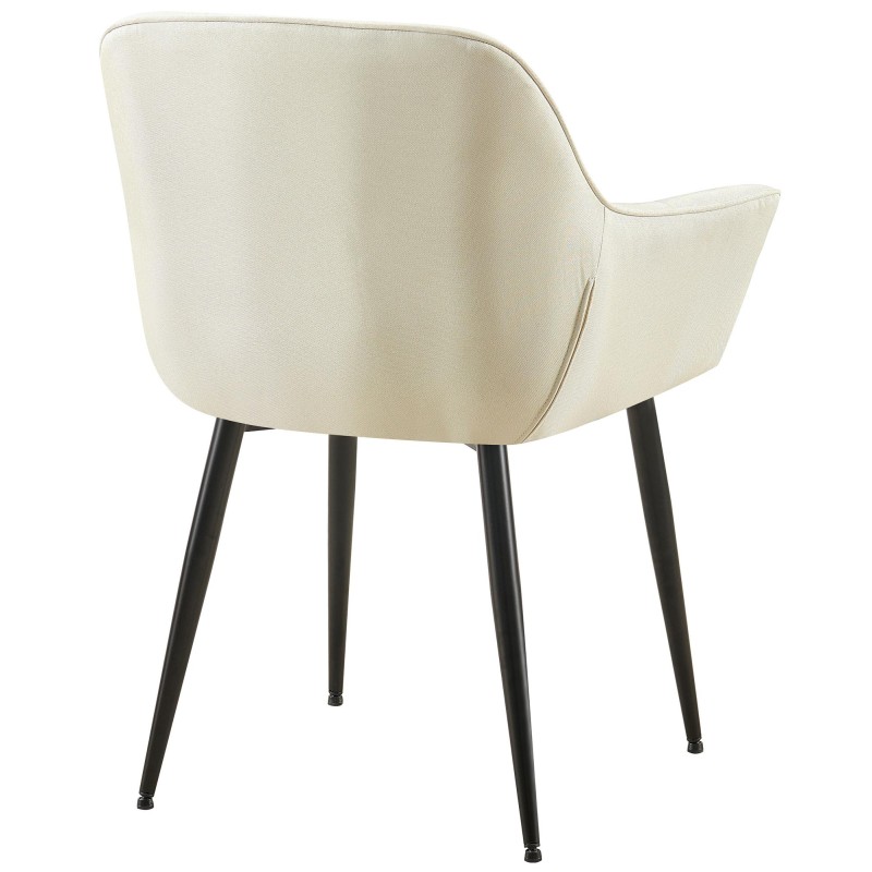 Silla de comedor Roseville en tela color crema
