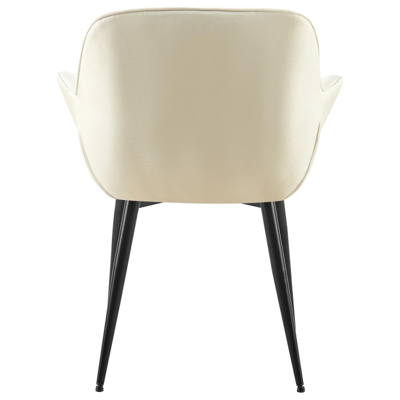 Silla de comedor Roseville en tela color crema