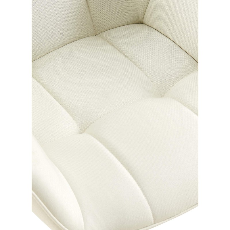 Silla de comedor Roseville en tela color crema