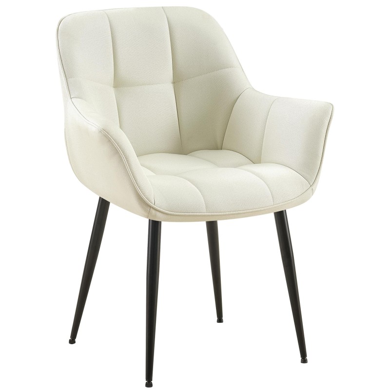 Silla de comedor Roseville en tela color crema