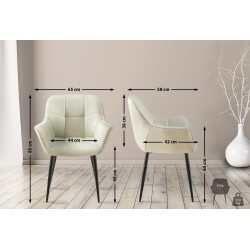 Silla de comedor Roseville en tela color crema Silla de comedor Roseville en tela color crema