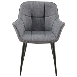 Silla de comedor Roseville en tela gris oscuro
