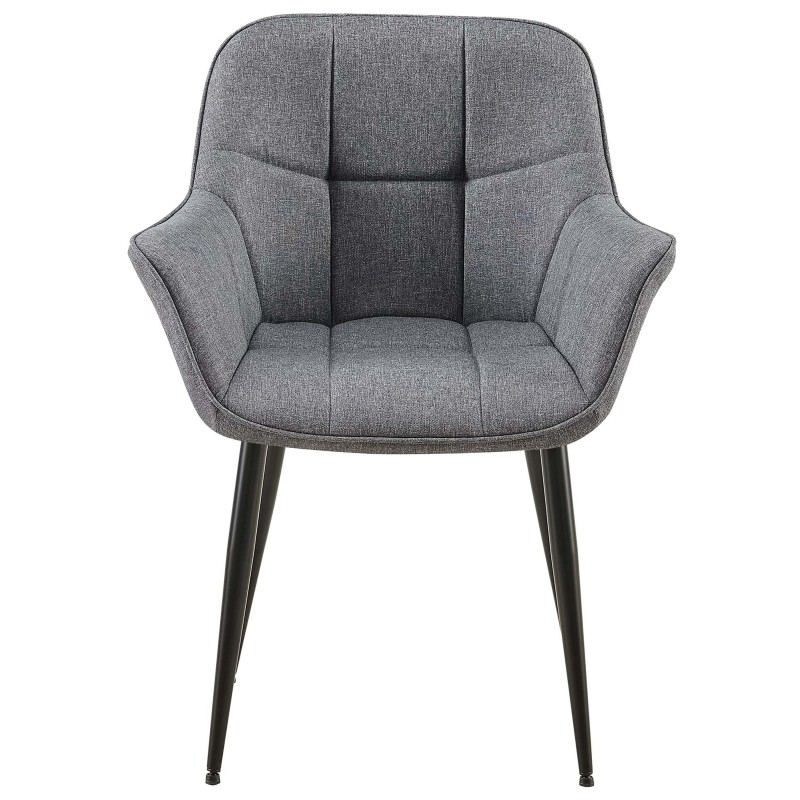 Silla de comedor Roseville en tela gris oscuro Silla de comedor Roseville en tela gris oscuro