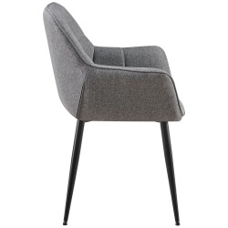 Silla de comedor Roseville en tela gris oscuro Silla de comedor Roseville en tela gris oscuro