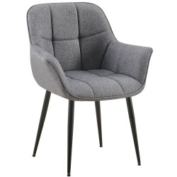 Silla de comedor Roseville en tela gris oscuro Silla de comedor Roseville en tela gris oscuro