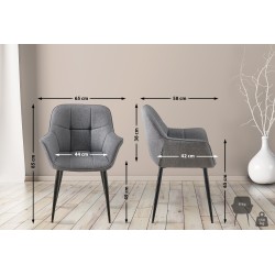 Silla de comedor Roseville en tela gris oscuro Silla de comedor Roseville en tela gris oscuro
