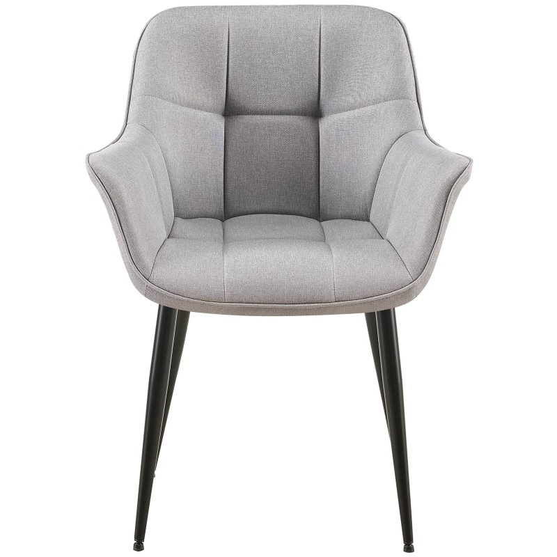 Silla de comedor Roseville en tela gris Silla de comedor Roseville en tela gris