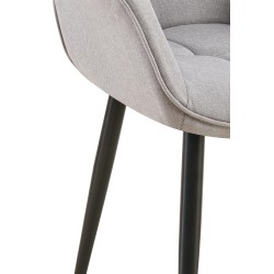 Silla de comedor Roseville en tela gris Silla de comedor Roseville en tela gris
