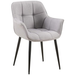 Silla de comedor Roseville en tela gris Silla de comedor Roseville en tela gris