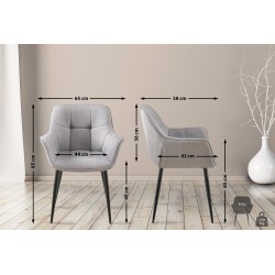 Silla de comedor Roseville en tela gris Silla de comedor Roseville en tela gris