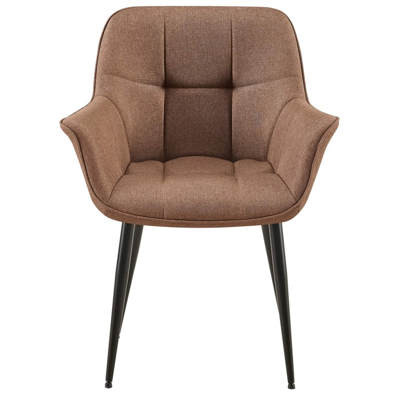 Silla de comedor Roseville en tela color topo