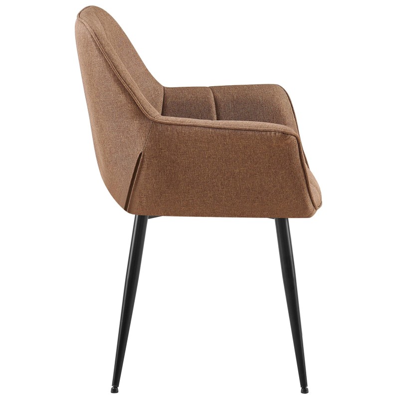 Silla de comedor Roseville en tela color topo