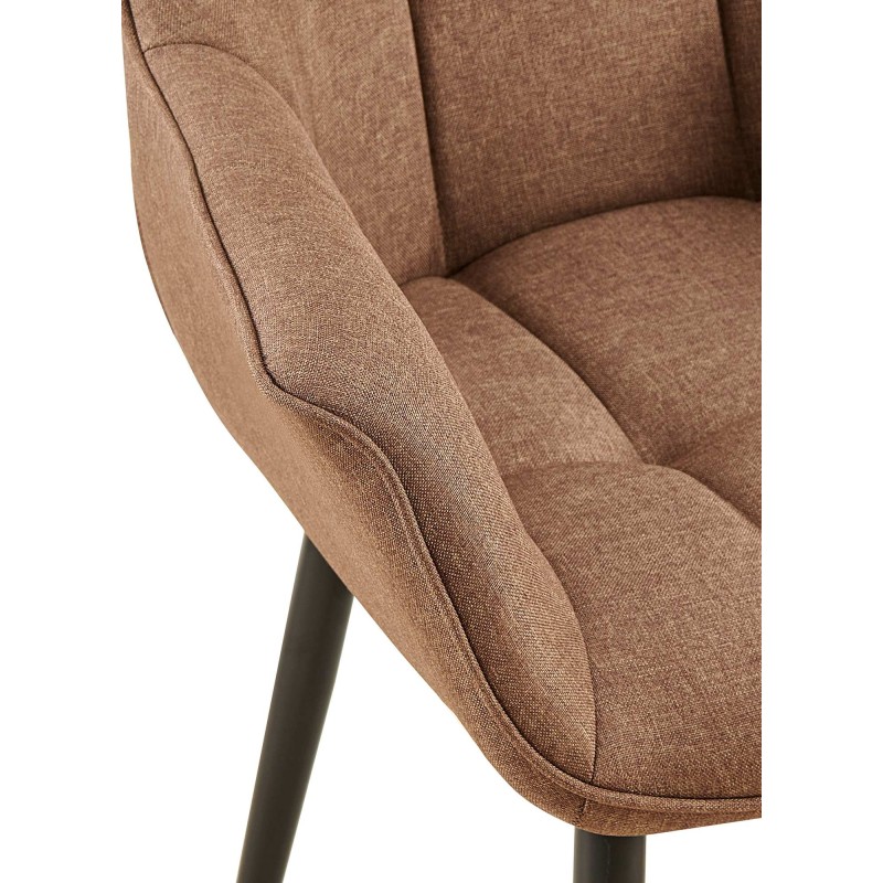 Silla de comedor Roseville en tela color topo