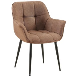 Silla de comedor Roseville en tela color topo