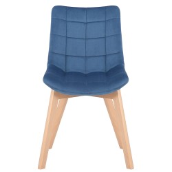 Silla de comedor de terciopelo azul Passaic Silla de comedor de terciopelo azul Passaic