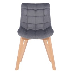 Silla de comedor Passaic en terciopelo gris Silla de comedor Passaic en terciopelo gris
