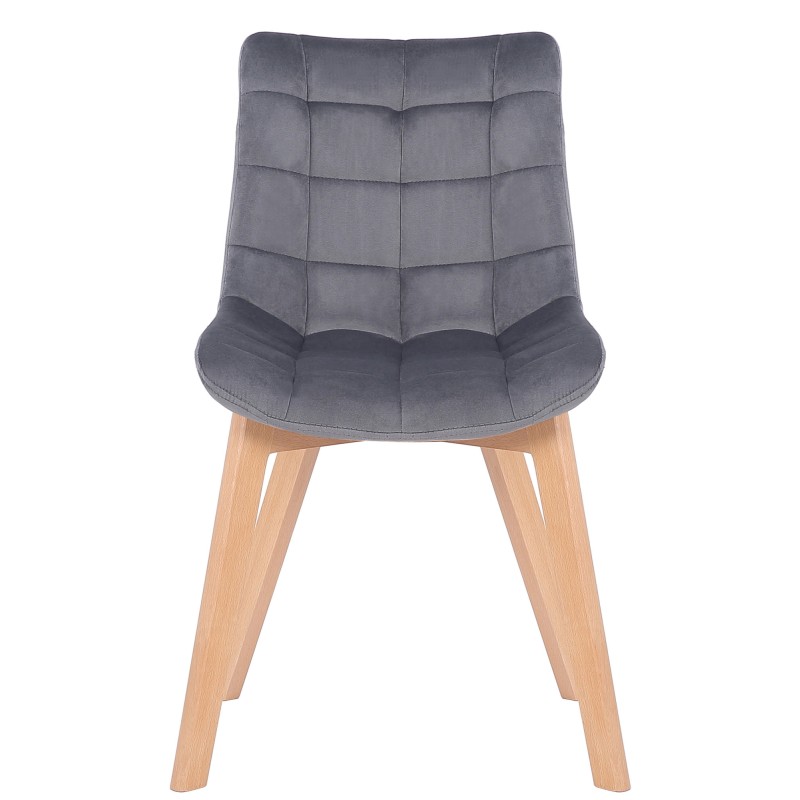 Silla de comedor Passaic en terciopelo gris
