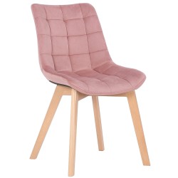 Silla de comedor Passaic de terciopelo rosa