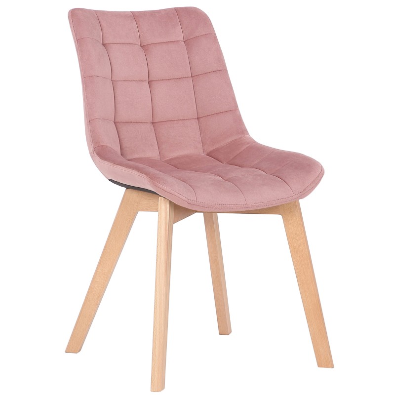 Silla de comedor Passaic de terciopelo rosa Silla de comedor Passaic de terciopelo rosa