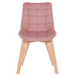 Silla de comedor Passaic de terciopelo rosa Silla de comedor Passaic de terciopelo rosa