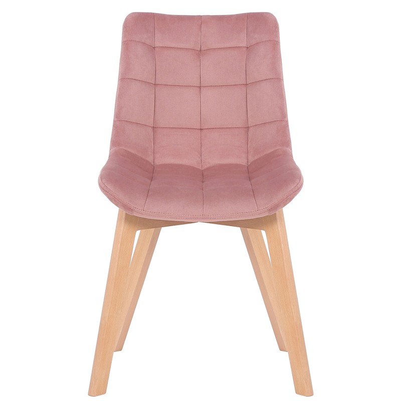 Silla de comedor Passaic de terciopelo rosa