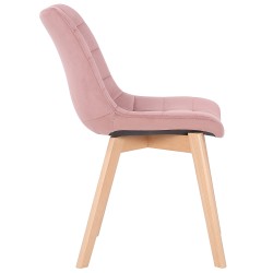 Silla de comedor Passaic de terciopelo rosa Silla de comedor Passaic de terciopelo rosa