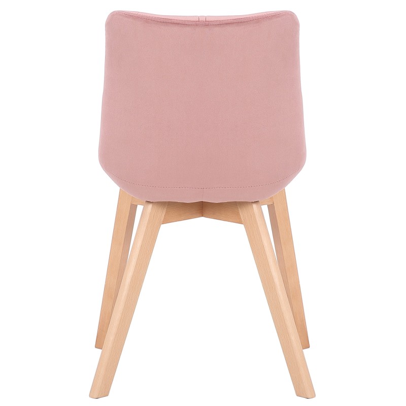 Silla de comedor Passaic de terciopelo rosa