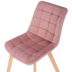 Silla de comedor Passaic de terciopelo rosa Silla de comedor Passaic de terciopelo rosa