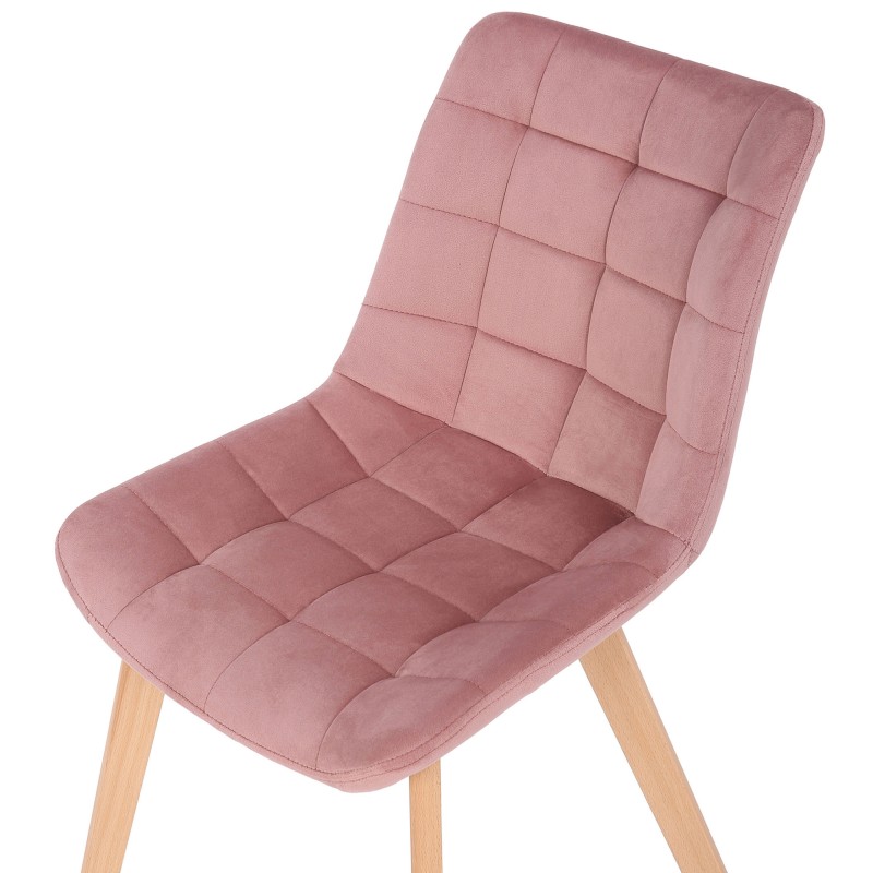 Silla de comedor Passaic de terciopelo rosa