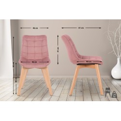 Silla de comedor Passaic de terciopelo rosa Silla de comedor Passaic de terciopelo rosa