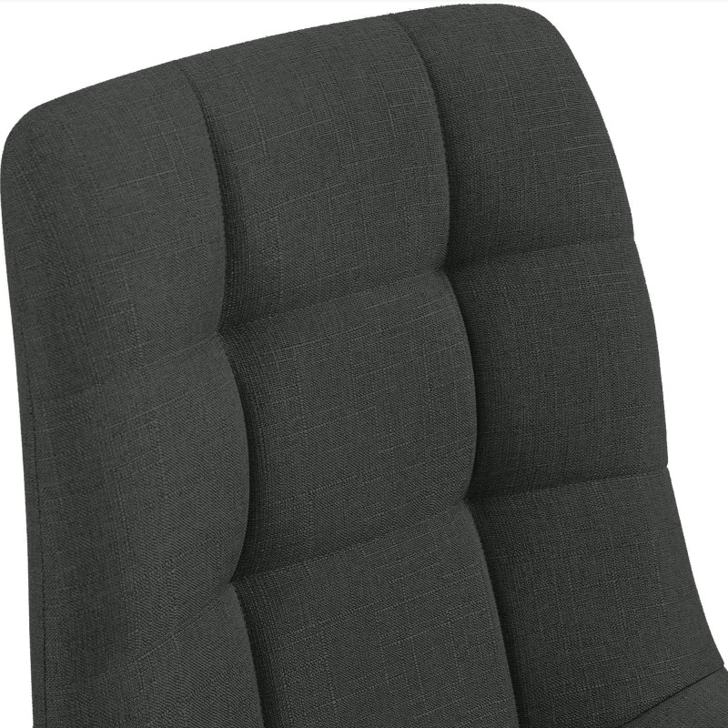 Juego de 2 sillas de comedor Tilde en tela gris oscuro
